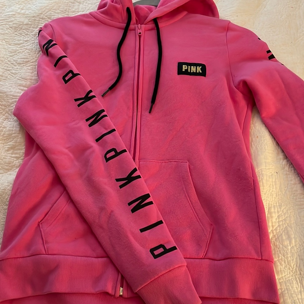 Pink zip up hoodie